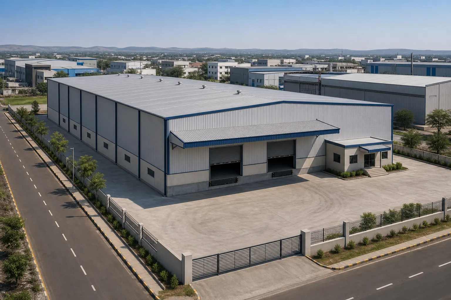 Artistic impression of 15,000 Sq.Ft Modern Warehouse for Sale at Ambad MIDC, Nashik